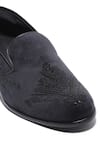 Buy_Asuka_Black Embroidery Velvet Moti Shoes _Online_at_Aza_Fashions