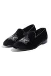 Buy_Asuka_Black Embroidery Swan Velvet Shoes _at_Aza_Fashions