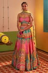 Buy_Siddhartha Bansal_Pink Blouse And Lehenga Dupion Embroidery Sequins Soul Heart Set  _at_Aza_Fashions