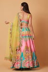 Shop_Siddhartha Bansal_Pink Blouse And Lehenga Dupion Embroidery Sequins Soul Heart Set  _at_Aza_Fashions