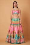 Siddhartha Bansal_Pink Blouse And Lehenga Dupion Embroidery Sequins Soul Heart Set  _Online_at_Aza_Fashions