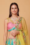 Siddhartha Bansal_Pink Blouse And Lehenga Dupion Embroidery Sequins Soul Heart Set  _at_Aza_Fashions