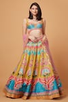 Siddhartha Bansal_Yellow Blouse And Lehenga Dupion Embroidery Heavenly Baroque Set  _Online_at_Aza_Fashions