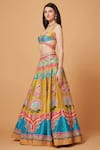 Shop_Siddhartha Bansal_Yellow Blouse And Lehenga Dupion Embroidery Heavenly Baroque Set  _Online_at_Aza_Fashions