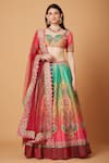 Buy_Siddhartha Bansal_Pink Blouse Dupion Embroidery Paisley Calico Bloom Lehenga Set  _at_Aza_Fashions