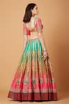 Shop_Siddhartha Bansal_Pink Blouse Dupion Embroidery Paisley Calico Bloom Lehenga Set  _at_Aza_Fashions