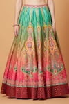 Shop_Siddhartha Bansal_Pink Blouse Dupion Embroidery Paisley Calico Bloom Lehenga Set  _Online_at_Aza_Fashions