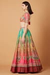 Siddhartha Bansal_Pink Blouse Dupion Embroidery Paisley Calico Bloom Lehenga Set  _at_Aza_Fashions