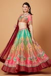 Buy_Siddhartha Bansal_Pink Blouse Dupion Embroidery Paisley Calico Bloom Lehenga Set  