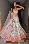 Buy_Siddhartha Bansal_Pink Blouse And Lehenga Dupion Embroidery Arabesque Florid Set  _at_Aza_Fashions