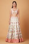 Buy_Siddhartha Bansal_Pink Blouse And Lehenga Dupion Embroidery Arabesque Florid Set  _Online_at_Aza_Fashions