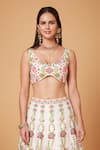 Siddhartha Bansal_Pink Blouse And Lehenga Dupion Embroidery Arabesque Florid Set  _at_Aza_Fashions