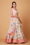 Shop_Siddhartha Bansal_Pink Blouse And Lehenga Dupion Embroidery Arabesque Florid Set  