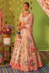 Siddhartha Bansal_Pink Blouse And Lehenga Dupion Embroidery Arabesque Florid Set  _Online