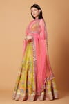 Siddhartha Bansal_Yellow Blouse And Lehenga Dupion Embroidery Fresh Gardenia Set  _Online_at_Aza_Fashions