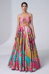 Buy_Siddhartha Bansal_Pink Dupion Embroidery Sequins Off Shoulder Breathtaking Peony Gown _Online_at_Aza_Fashions