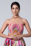 Shop_Siddhartha Bansal_Pink Dupion Embroidery Sequins Off Shoulder Breathtaking Peony Gown _at_Aza_Fashions