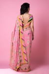 Siddhartha Bansal_Pink Pure Crepe Embroidered Sequin Printed Hand Saree With Blouse _Online_at_Aza_Fashions