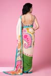 Siddhartha Bansal_Ivory Saree Pure Crepe Embroidered Crystal Paisley With Blouse _Online_at_Aza_Fashions