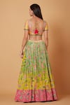 Shop_Siddhartha Bansal_Green Blouse Dupion Embroidery Sequins Vintage Floral Lehenga Set _at_Aza_Fashions