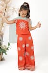 Buy_LA Dee DA_Orange Silk, Organza, Linen Zari, Sequins, Embroidery Sun Pant Set _at_Aza_Fashions