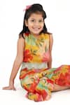 LA Dee DA_Multi Color Silk, Organza, Cotton Zari, Pearls, Floral Print Tiered Jumpsuit _Online_at_Aza_Fashions