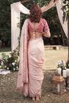 Shop_SHASHA GABA_Pink Chanderi , Pearls, Sequins Embroidered Saree With Blouse _at_Aza_Fashions