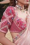 Buy_SHASHA GABA_Pink Chanderi , Pearls, Sequins Embroidered Saree With Blouse _Online_at_Aza_Fashions