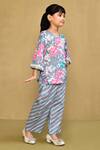 Shop_Banana Bee_Blue Cotton Printed Leaf Top And Pant Set_Online_at_Aza_Fashions