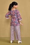 Shop_Samyukta Singhania_Blue Cotton Printed Bloom Top And Pant Set _at_Aza_Fashions