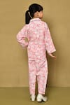 Shop_Samyukta Singhania_Pink Polyester Printed X-mas Tree Xmas And Snowman Night Suit Set _at_Aza_Fashions