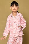 Samyukta Singhania_Pink Polyester Printed X-mas Tree Xmas And Snowman Night Suit Set _Online_at_Aza_Fashions