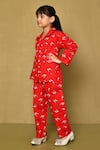 Samyukta Singhania_Red Cotton Bunny Print Night Suit _at_Aza_Fashions