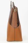 Shop_The Niche Label_Brown Reptote O Handle Bag_at_Aza_Fashions