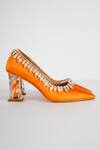 The Niche Label Orange Stone Embellished Athena Heels Online at Aza Fashions The Niche Label_Orange Stone Embellished Athena Heels_Online_at_Aza_Fashions
