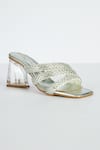 Buy_THE NICHE LABEL_Silver Stone Embellished Beyonce Flared Heels _at_Aza_Fashions