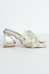 Buy_THE NICHE LABEL_Silver Stone Embellished Beyonce Flared Heels _Online_at_Aza_Fashions