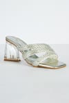 Shop_THE NICHE LABEL_Silver Stone Embellished Beyonce Flared Heels _Online_at_Aza_Fashions