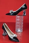 Buy_THE NICHE LABEL_Black Bow And Stone Embellished Eva Heels _at_Aza_Fashions