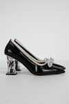 Buy_THE NICHE LABEL_Black Bow And Stone Embellished Eva Heels _Online_at_Aza_Fashions