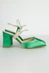 Buy_THE NICHE LABEL_Green Stone Embellished Frida Strap Block Heels _Online_at_Aza_Fashions