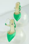 Shop_THE NICHE LABEL_Green Stone Embellished Frida Strap Block Heels _Online_at_Aza_Fashions