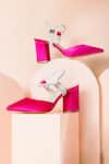 Shop_THE NICHE LABEL_Pink Stone Embellished Frida Strap Heels _at_Aza_Fashions