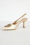 Buy_THE NICHE LABEL_Beige Stone Embellished Kitty Ko Heels _Online_at_Aza_Fashions