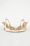 Shop_THE NICHE LABEL_Beige Stone Embellished Kitty Ko Heels _Online_at_Aza_Fashions