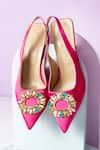 Shop_THE NICHE LABEL_Pink Stone Embellished Kitty Ko French Heels _at_Aza_Fashions