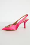 Shop_THE NICHE LABEL_Pink Stone Embellished Kitty Ko French Heels _Online_at_Aza_Fashions