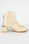 Buy_THE NICHE LABEL_Cream Ruched Pattern Malala Ankle Boots _Online_at_Aza_Fashions