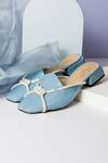 Buy_THE NICHE LABEL_Blue Stone Embellished Maya Cord Mules 