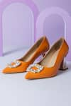 Buy_THE NICHE LABEL_Orange Stone Embellished Rosa Brooch Pumps _at_Aza_Fashions